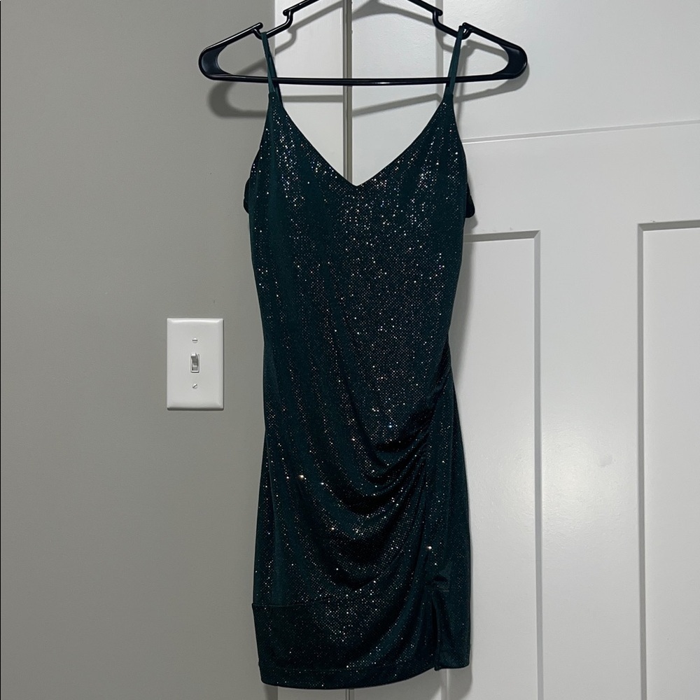 Elegant Dark Green Sequin Dress